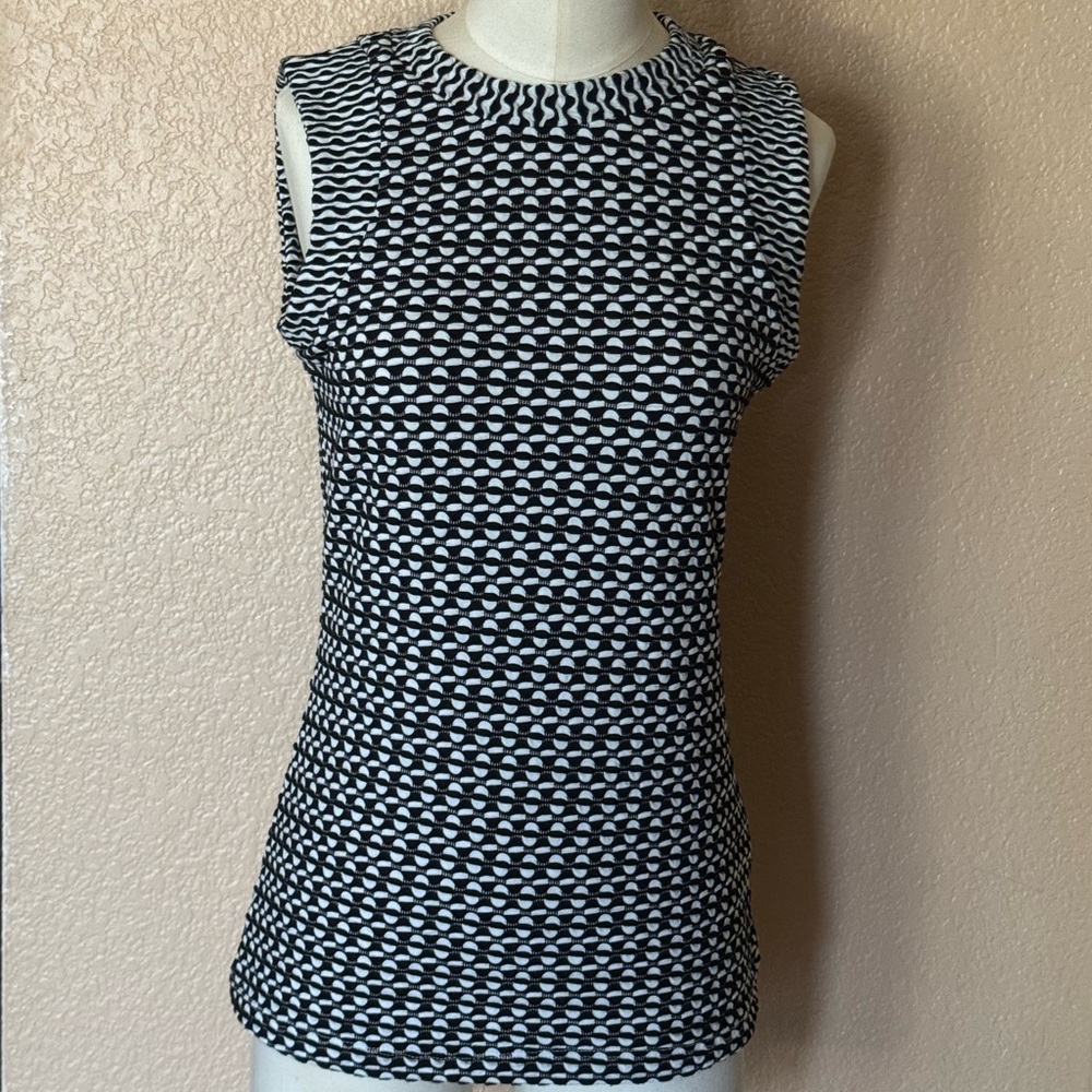 Anthropologie Black and White Patterned Tank Top